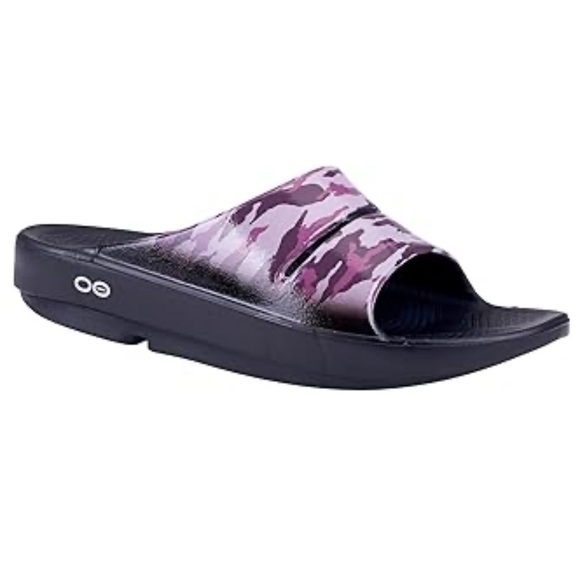 Oofos Ooahh Purple Camo Slides - Picture 1 of 11
